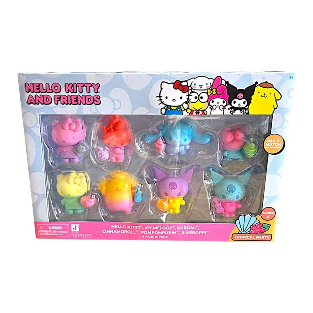 Sanrio Hello Kitty & Friends Tropical Party 2" Figure 8-Pack Set (Series 3)